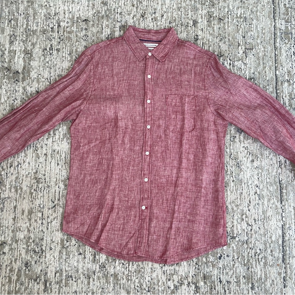 Men's Red Button-Up Shirt